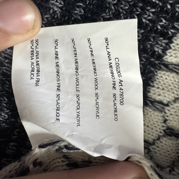 Valentino Marini Sweater, CA: 18719 Fine Merino/Acrylic Made In Italy. Men's L. - Picture 4 of 7